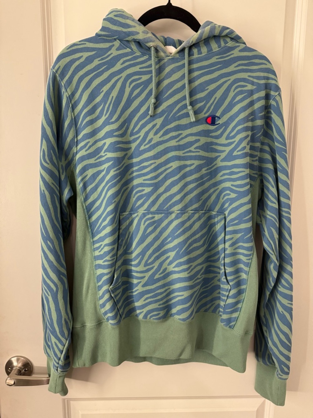 Champion UO Exclusive Tiger Print Reverse Weave Hoodie Sweatshirt Size Medium